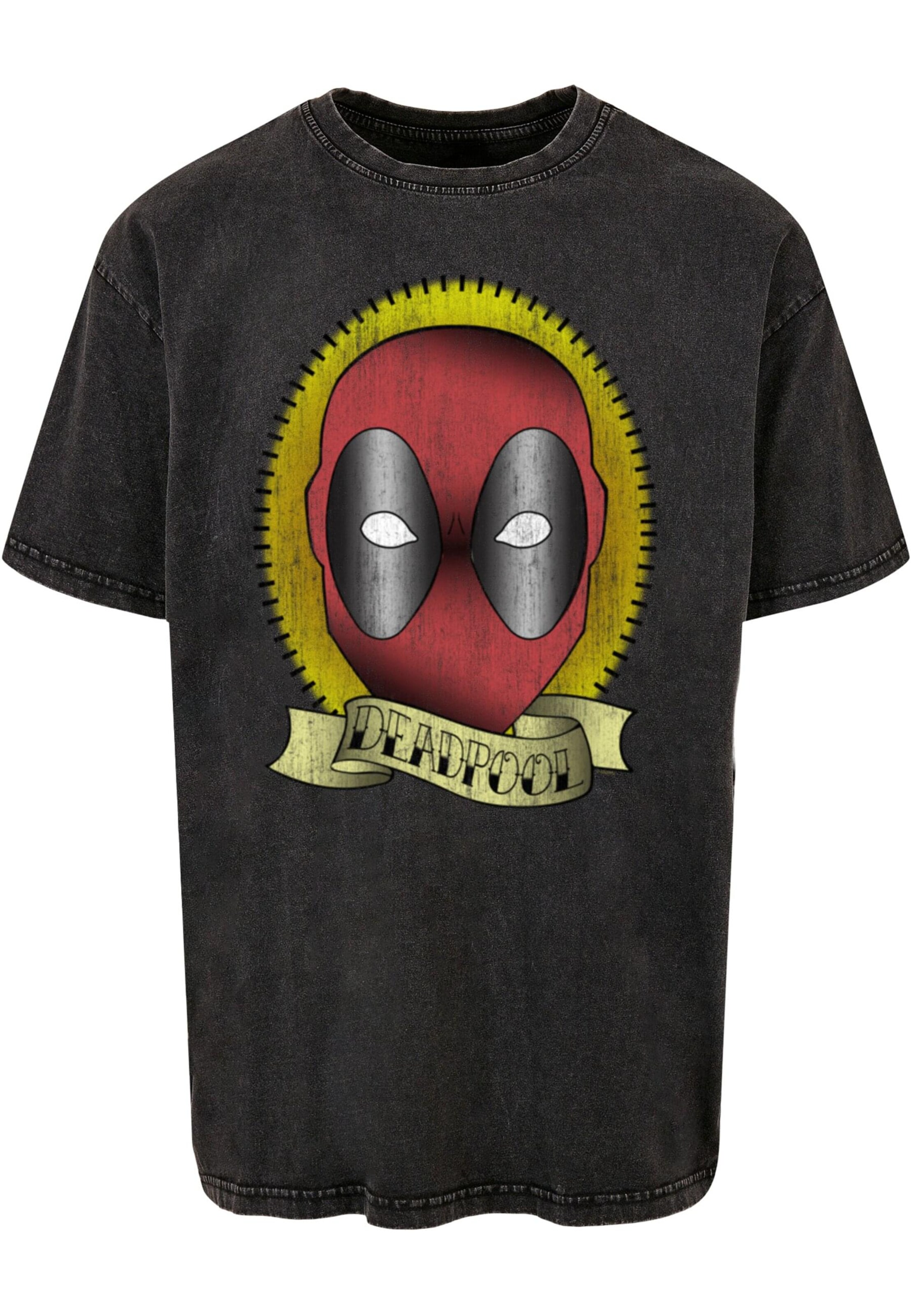 ABSOLUTE CULT Shirt 'Deadpool - Tattoo' in Zwart: voorkant
