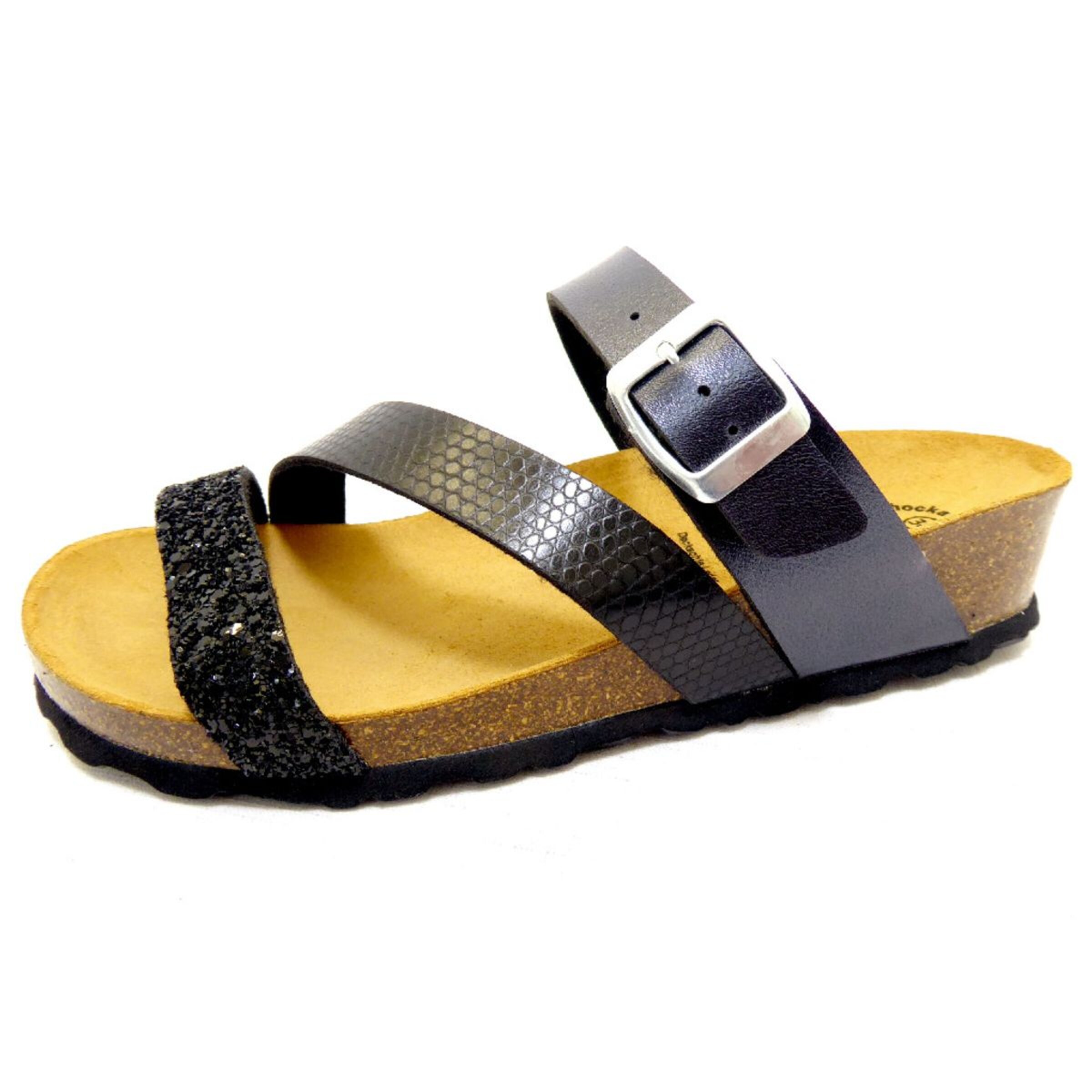 LICO Pantolette in Schwarz: Vorderseite