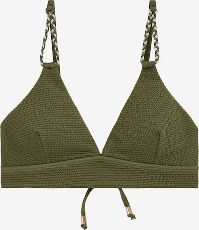 WE Fashion Bikini gornji dio u maslinasta / sivkasto zelena / bijela, Pregled proizvoda