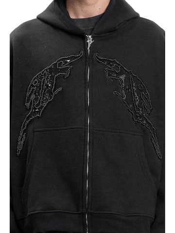 FAVELA Zip-Up Hoodie 'Double Aves' in Black