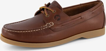 Travelin Moccasins in Brown: front