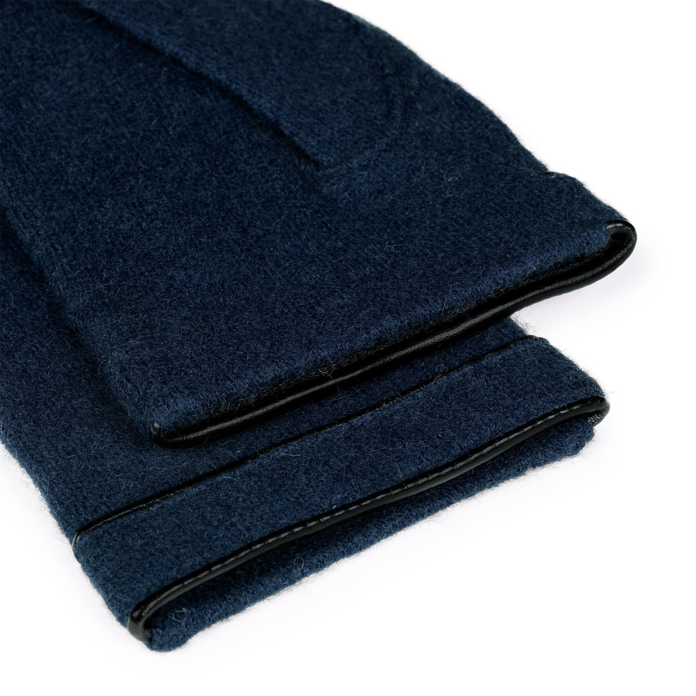 Roeckl Strickhandschuhe 'LEATHER PIPING TOUCH' in Blau