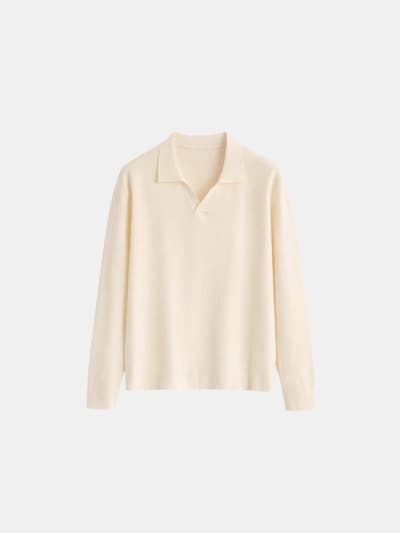 Richesse Shirt 'VALERO KNITTED POLO | CREME' in S in Cream, Item view