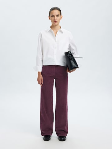 SELECTED Wide leg Pants 'SLFRUNA' in Purple