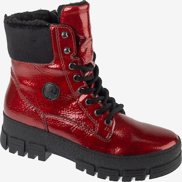 Bottes à lacets Rieker en rouge : devant