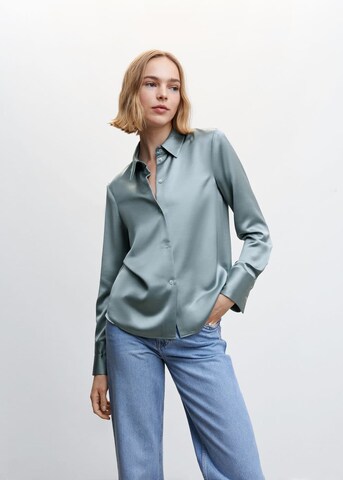 MANGO Blouse 'Conga' in Blauw: voorkant