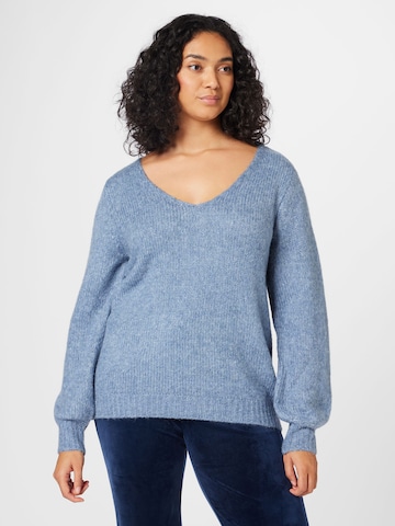 KAFFE CURVE Pullover 'Sila' in Blau: predná strana