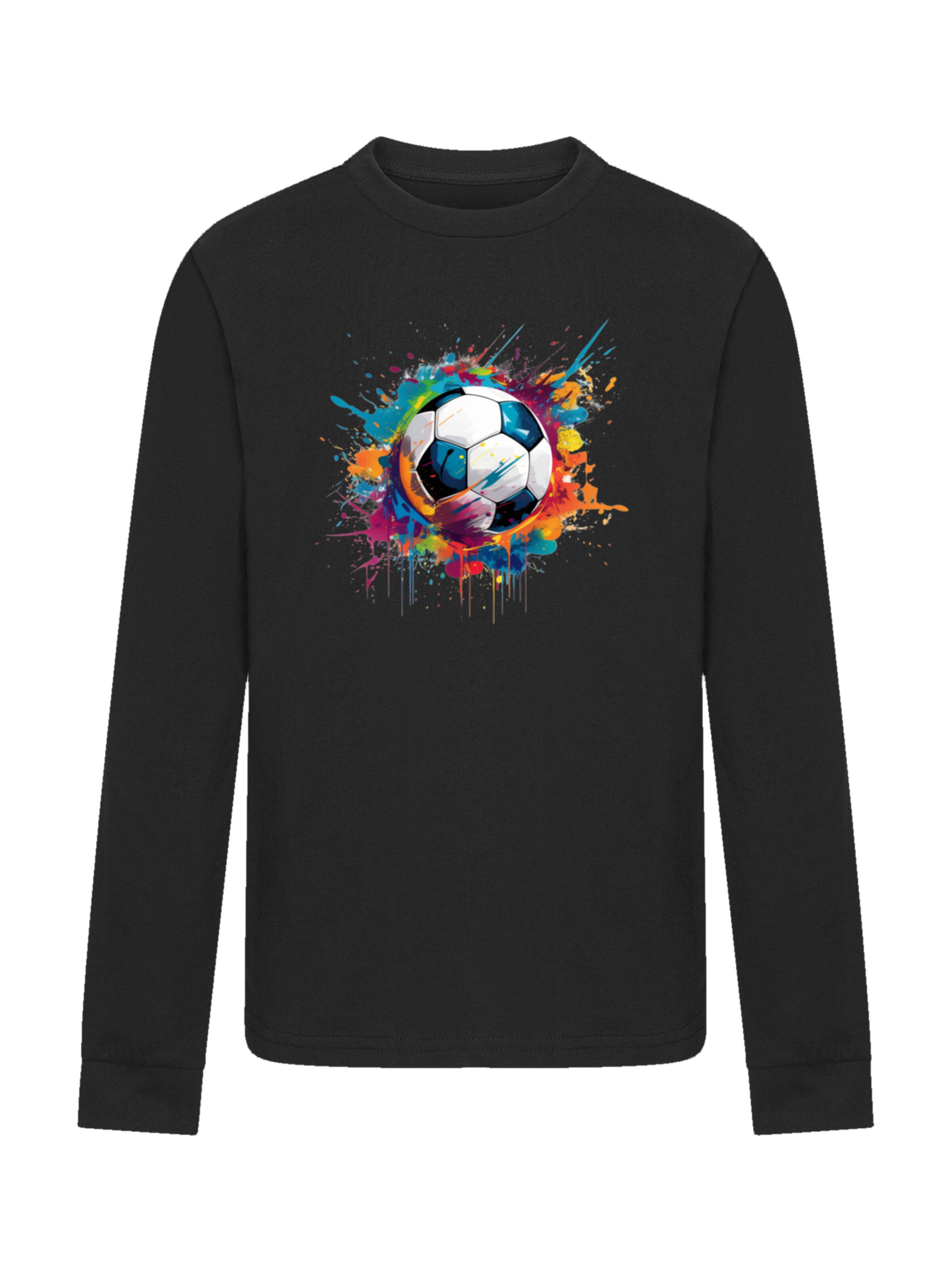F4NT4STIC Shirt 'Bunte Fußball Grafik' in Black: front