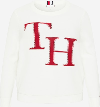 Tommy Hilfiger Curve Pullover in rot / weiß, Produktansicht