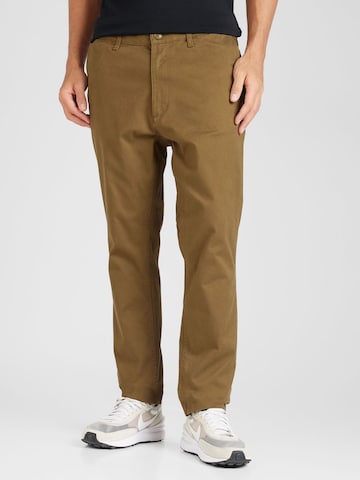 Coupe slim Pantalon chino ESPRIT en marron : devant