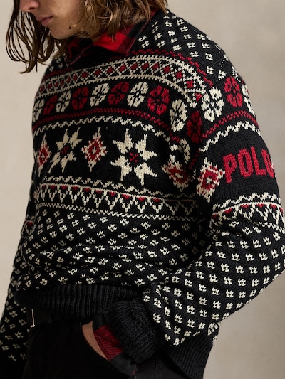 Polo Ralph Lauren Trui in de kleur Ecru / Rood / Zwart, Productweergave