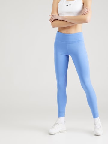 NIKE Skinny Sportovní kalhoty – modrá: přední strana