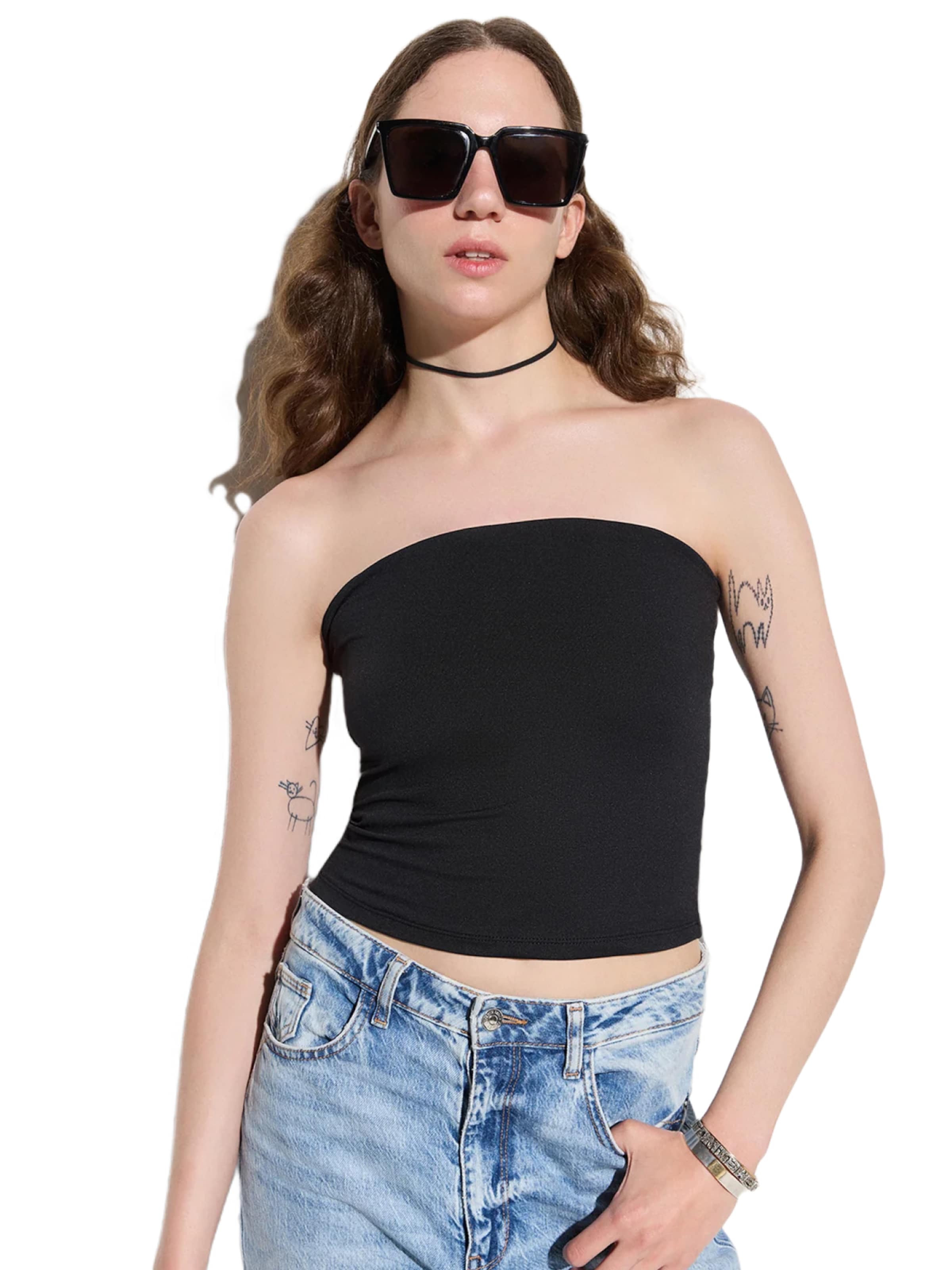 No Matter What Top 'Ernte' in Schwarz: Vorderseite