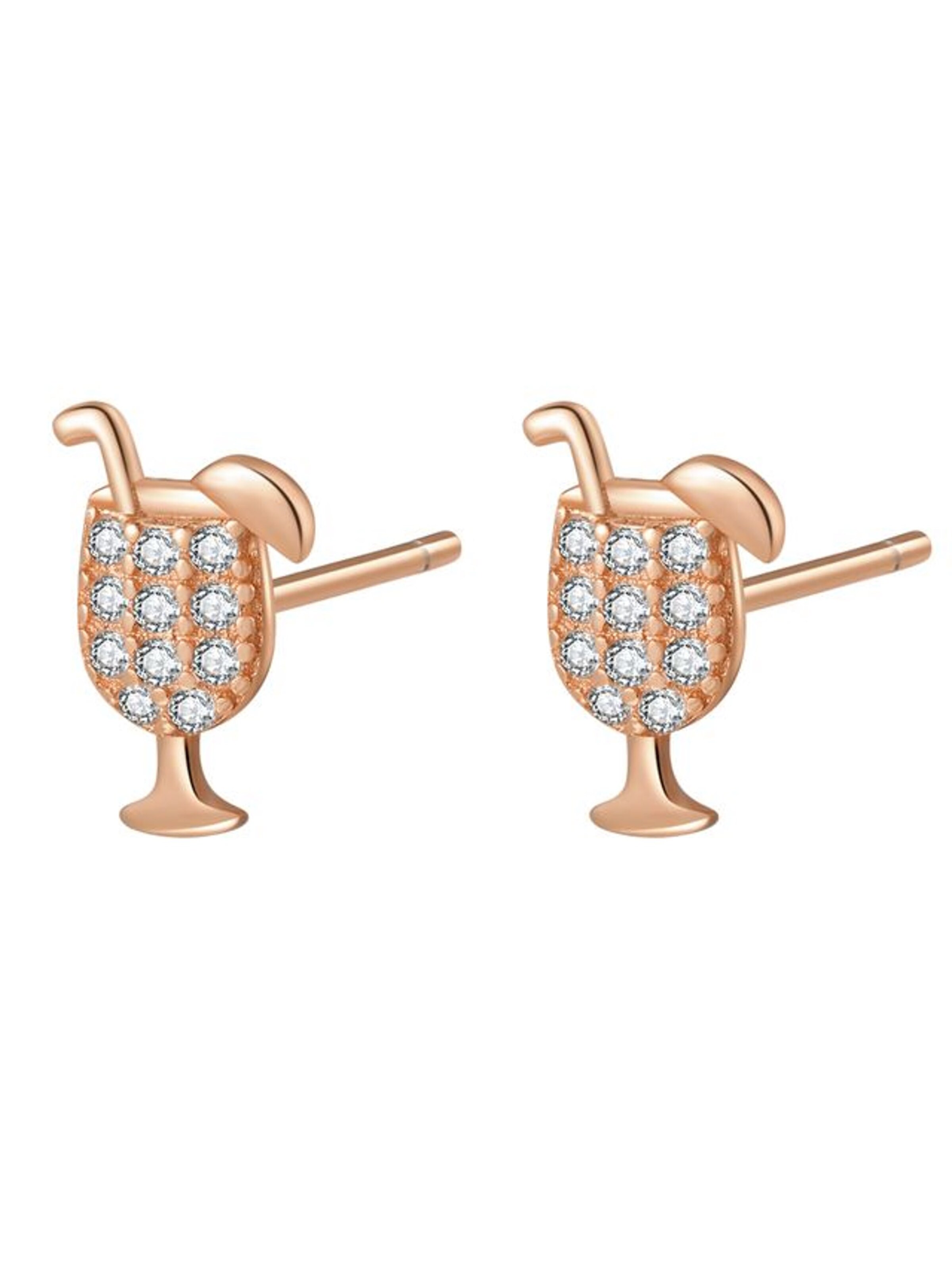 Hey Happiness - Pendientes 'Cheers Charm' en oro: frente