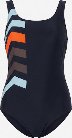 Ulla Popken Bustier Badeanzug in Schwarz: Vorderseite