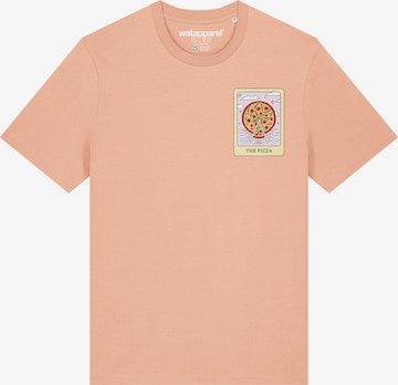 Maglietta 'Tarot The Pizza' di Watapparel in arancione: frontale