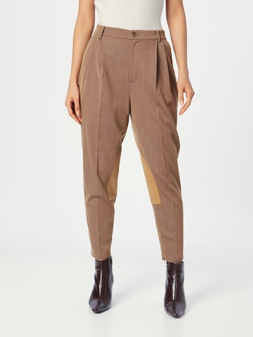 Lauren Ralph Lauren Pleat-Front Pants 'JANANN' in Beige: front