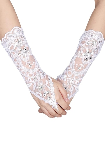 Tomshop24-7 Fingerless Gloves 'Floris II' in White: front