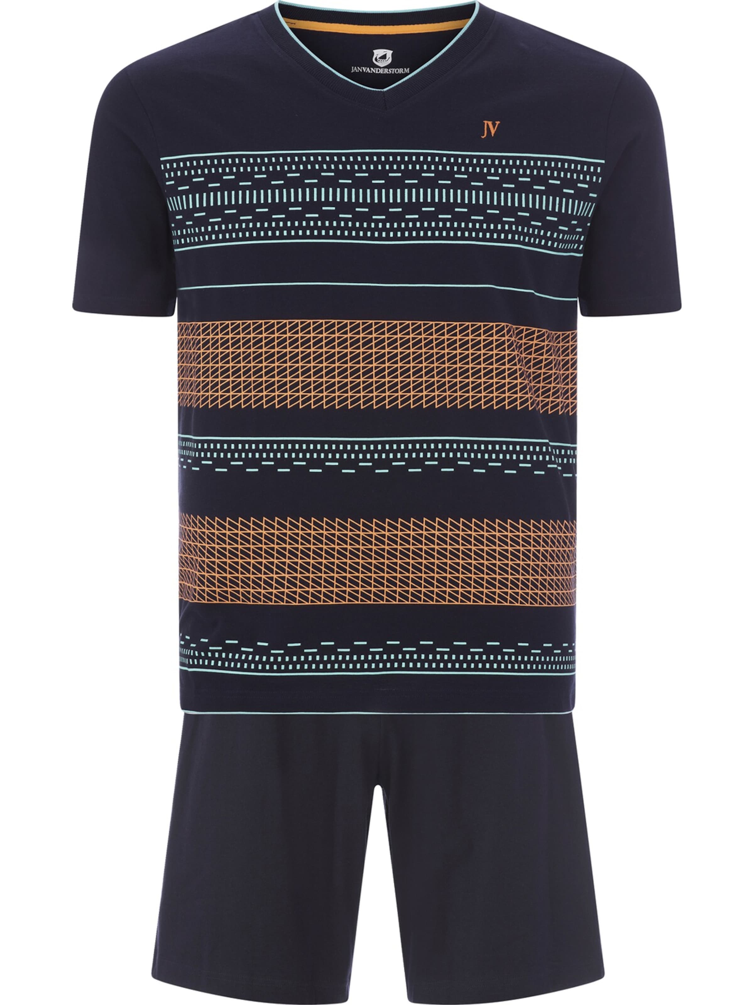 Jan Vanderstorm Schlafanzug 'Rudewin' in Blau: Vorderseite