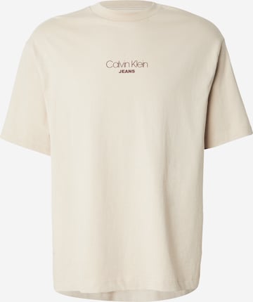 T-Shirt Calvin Klein Jeans en marron : devant