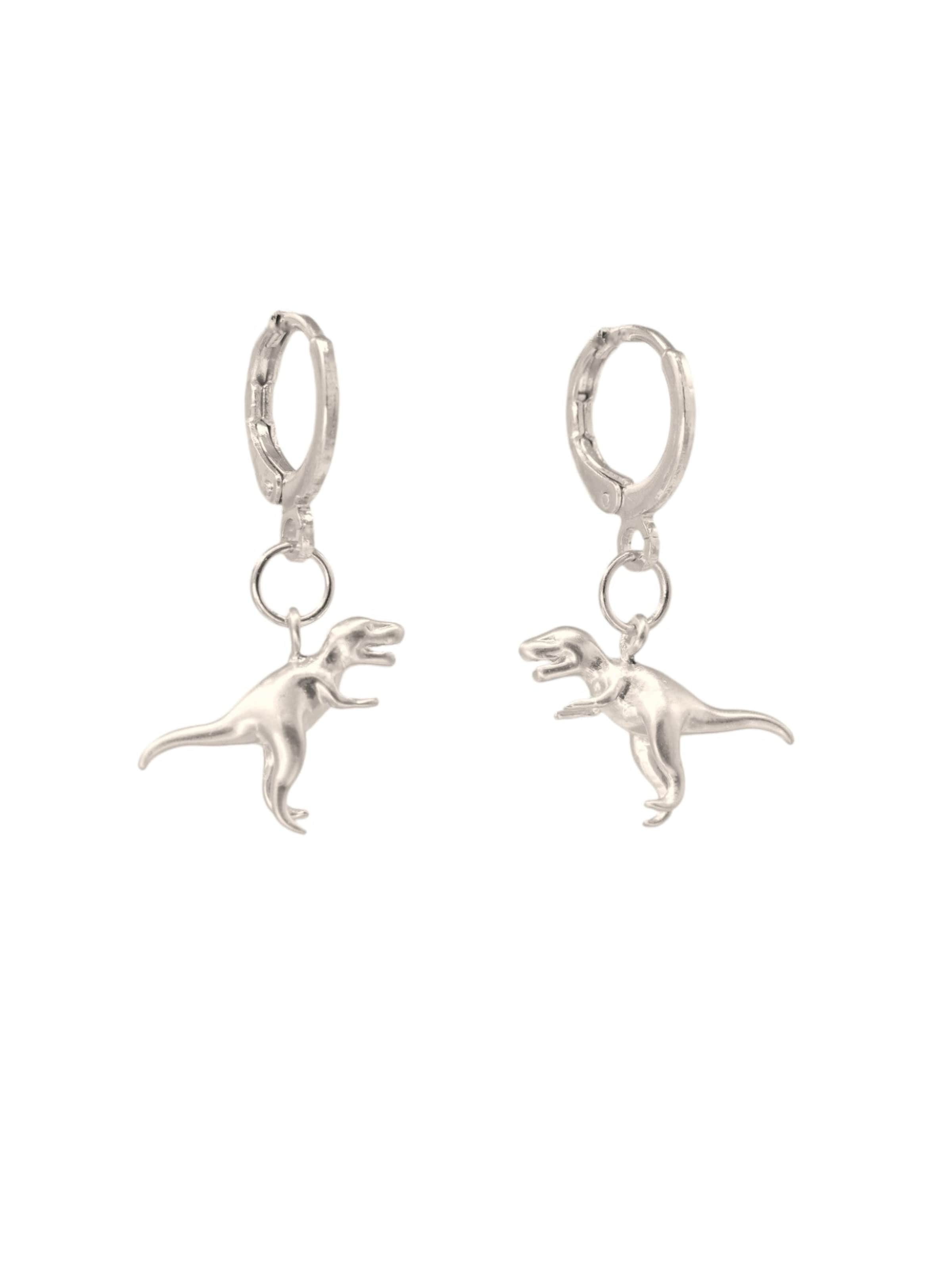 Fräulein Wunder Ohrringe 'Dinos T-Rex'‌‌ in 3 x 1,5 cm in silber, Produktansicht