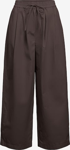 OBJECT - Pantalón plisado 'OBJBerta' en marrón: frente