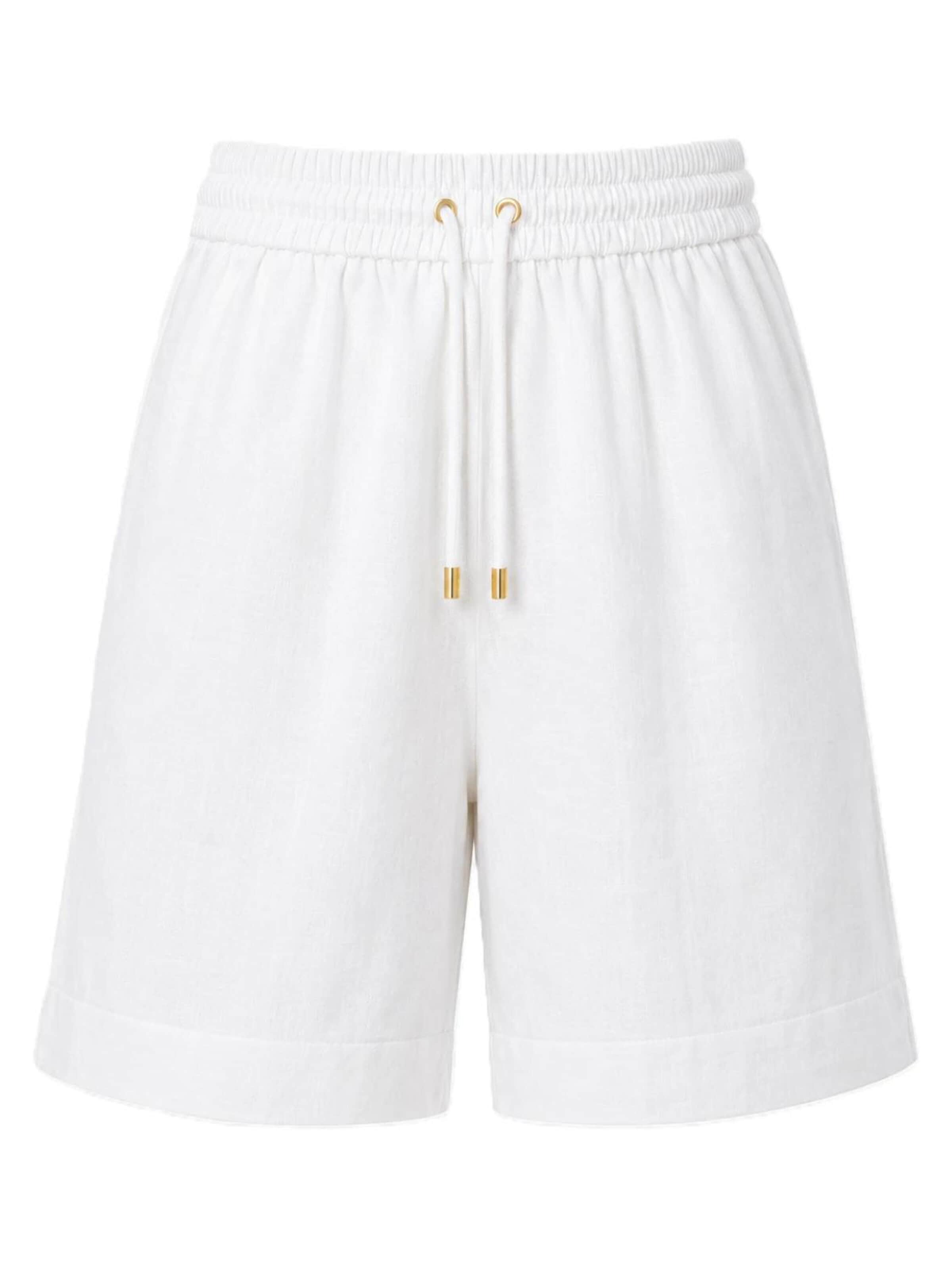 BREEZERA Wide leg Pants 'Leinenshorts' in White: front