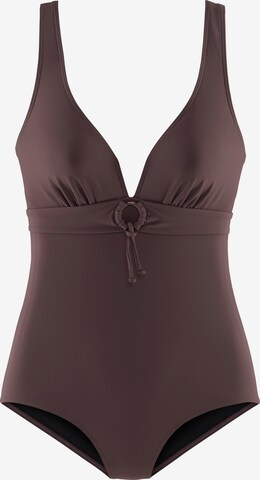 s.Oliver Bralette Swimsuit in Brown: front