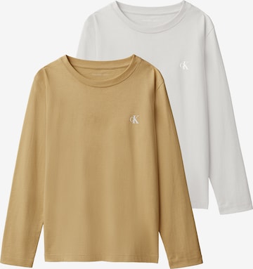 Calvin Klein Jeans Tričko – béžová: přední strana