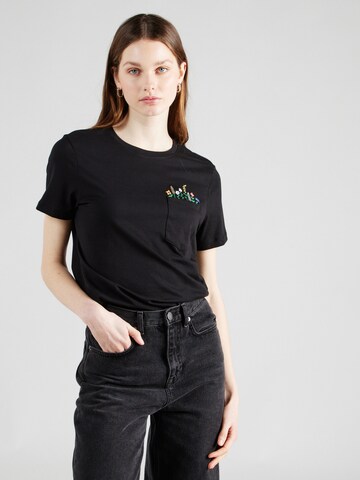 ONLY T-shirt 'POLLY' i svart: framsida