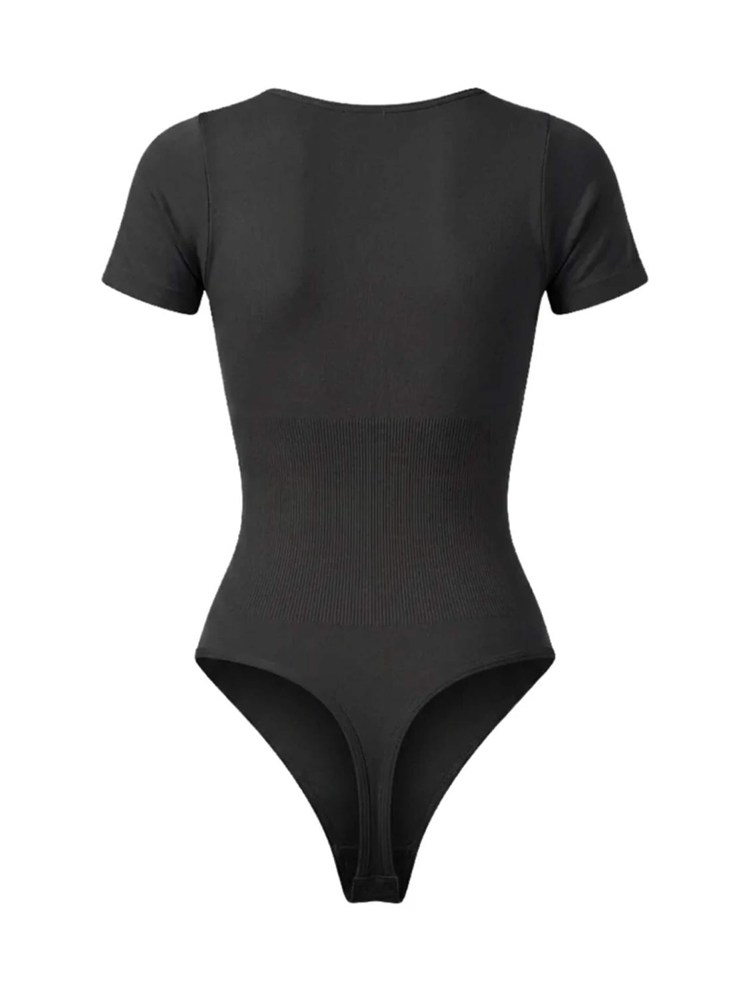 Shapetape Shapingbody 'Body met Korte Mouwen en String' in Zwart