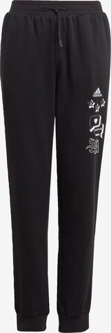 ADIDAS PERFORMANCE Tapered Workout Pants 'Brand Love' in Black: front