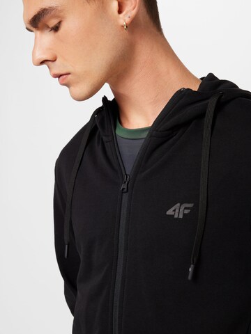 4F - Sudadera con cremallera deportiva en negro