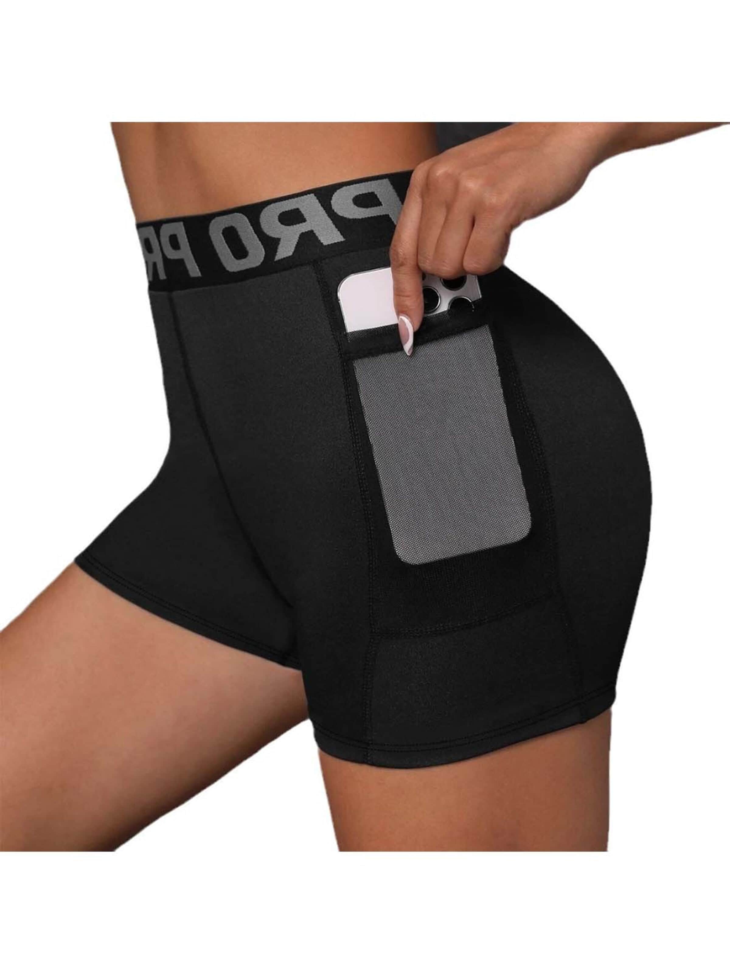 KoJooin Slimfit Spodnie 'Damen High-Waist-Sportshorts mit figurbetontem Schnitt für Yoga und Training' w kolorze czarny