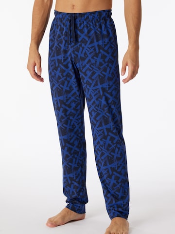 SCHIESSER Regular Workout Pants ' Mix & Relax ' in Blue: front