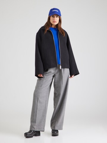modström Wide leg Pleat-Front Pants 'Lissie' in Grey