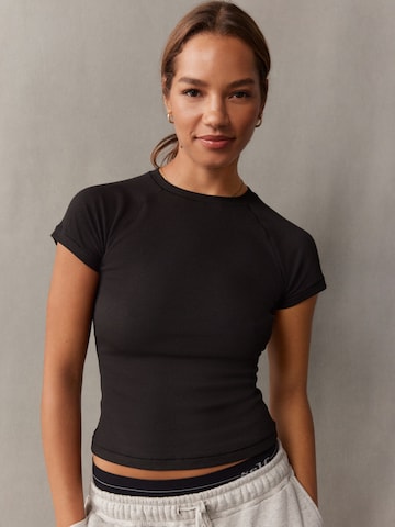 T-shirt self. en noir : devant