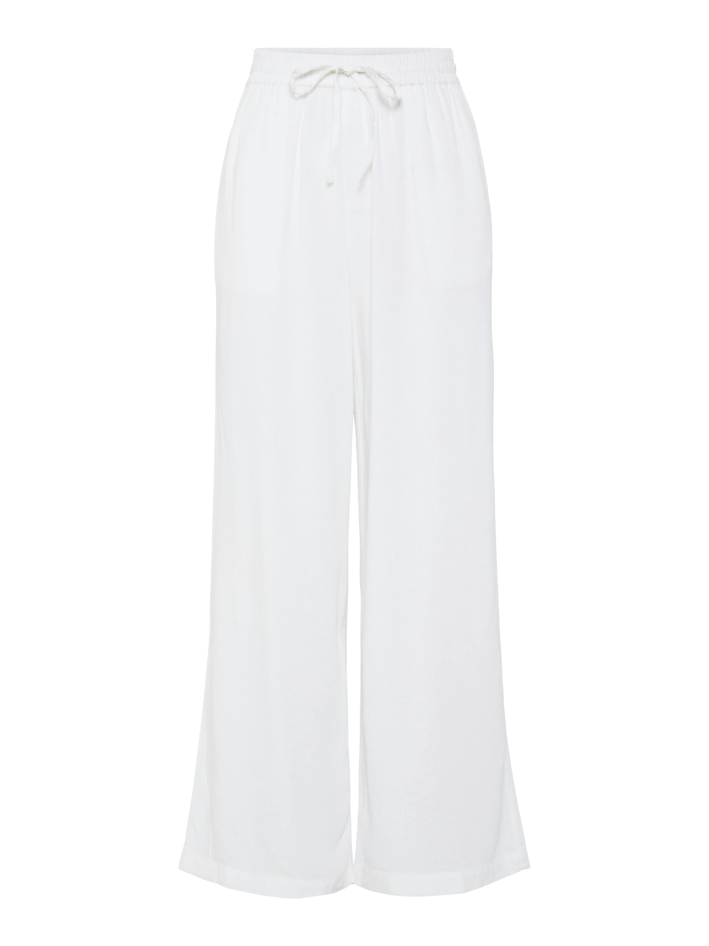 PIECES Wide leg Pants 'PCPia' in White: front
