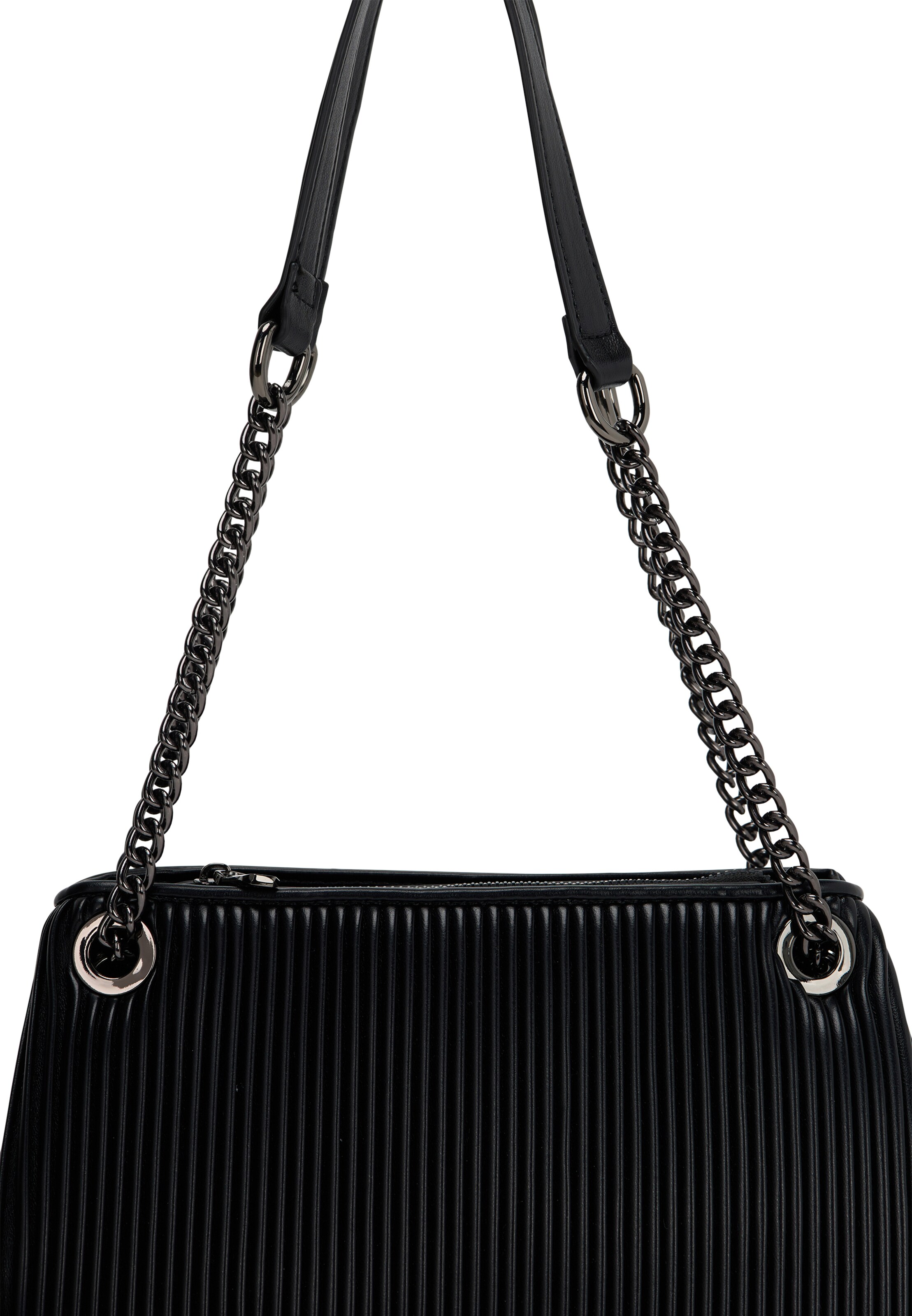 Borsa a spalla di faina in nero