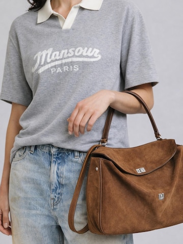 Mansour - Camiseta 'Jacquard Knitted Polo Grey' en gris