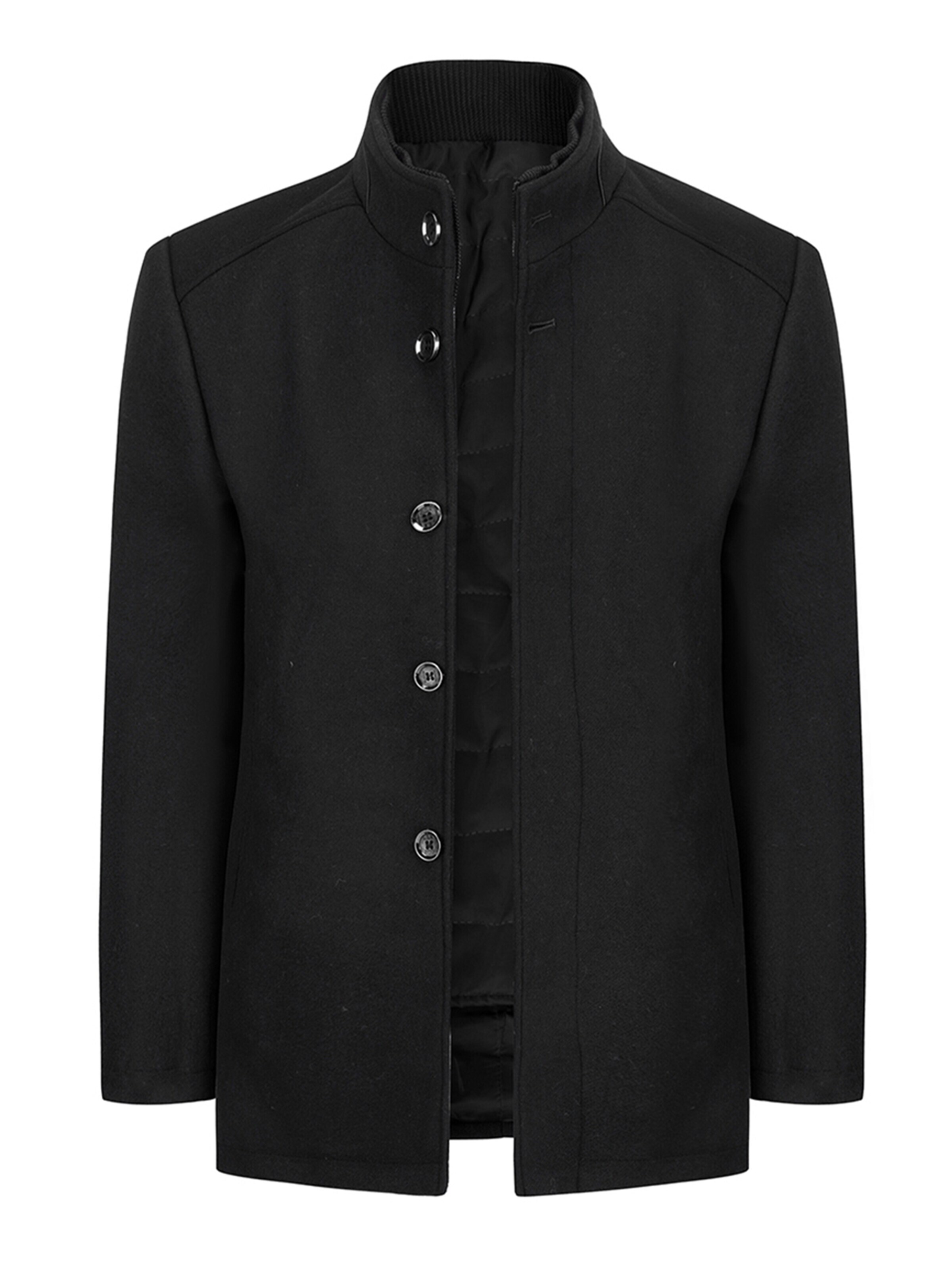 YOUTHUP Winter Coat in Black: front