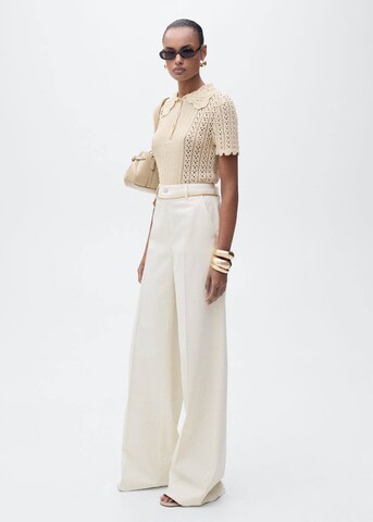 MANGO Wide leg Jeans 'Maya' in Beige