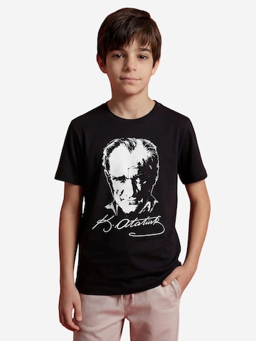 T-Shirt Tommy Life en noir : devant