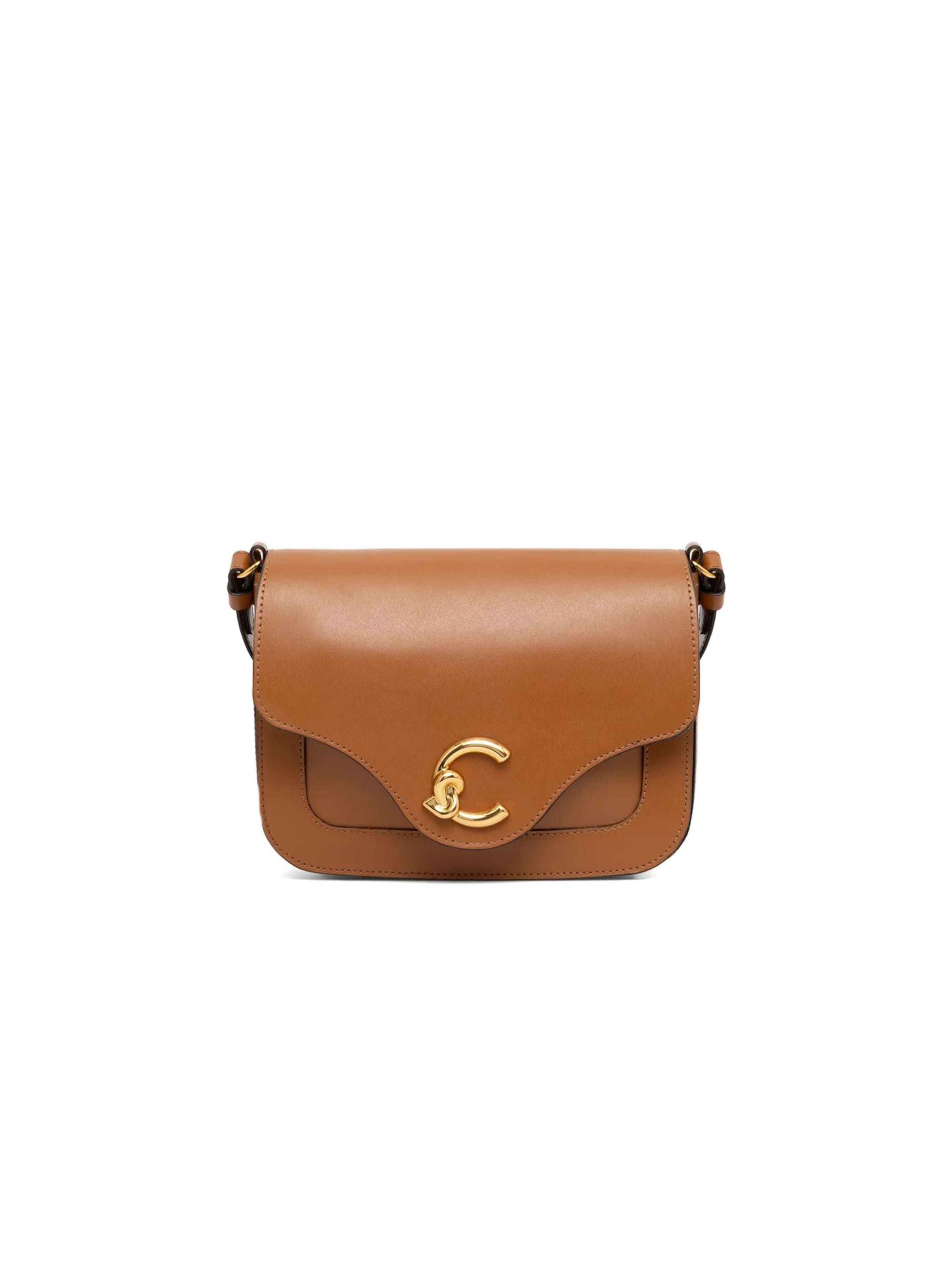 Coccinelle Schoudertas 'Coccinelle C-Me Calf Handbag Calf Smooth Leather' in Bruin: voorkant