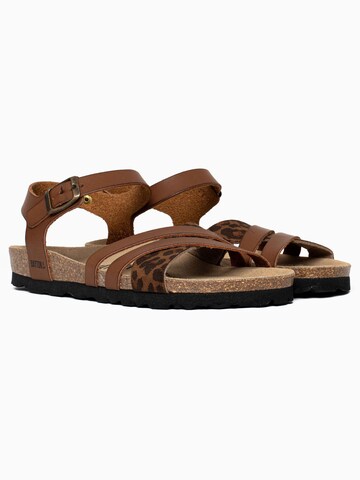 Bayton Sandalen met riem 'Denia' in Bruin