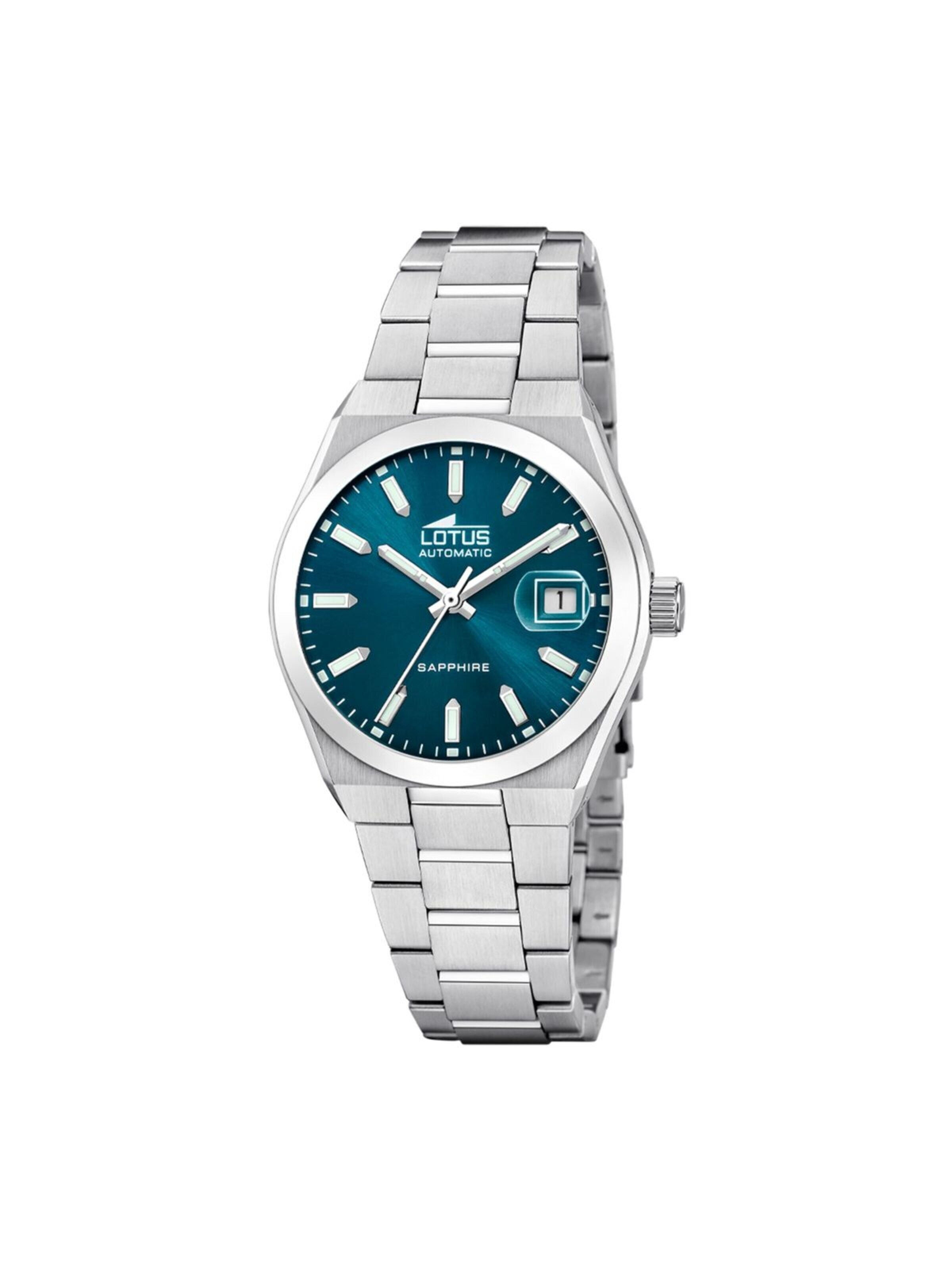 Montre à affichage analogique Lotus en bleu : devant