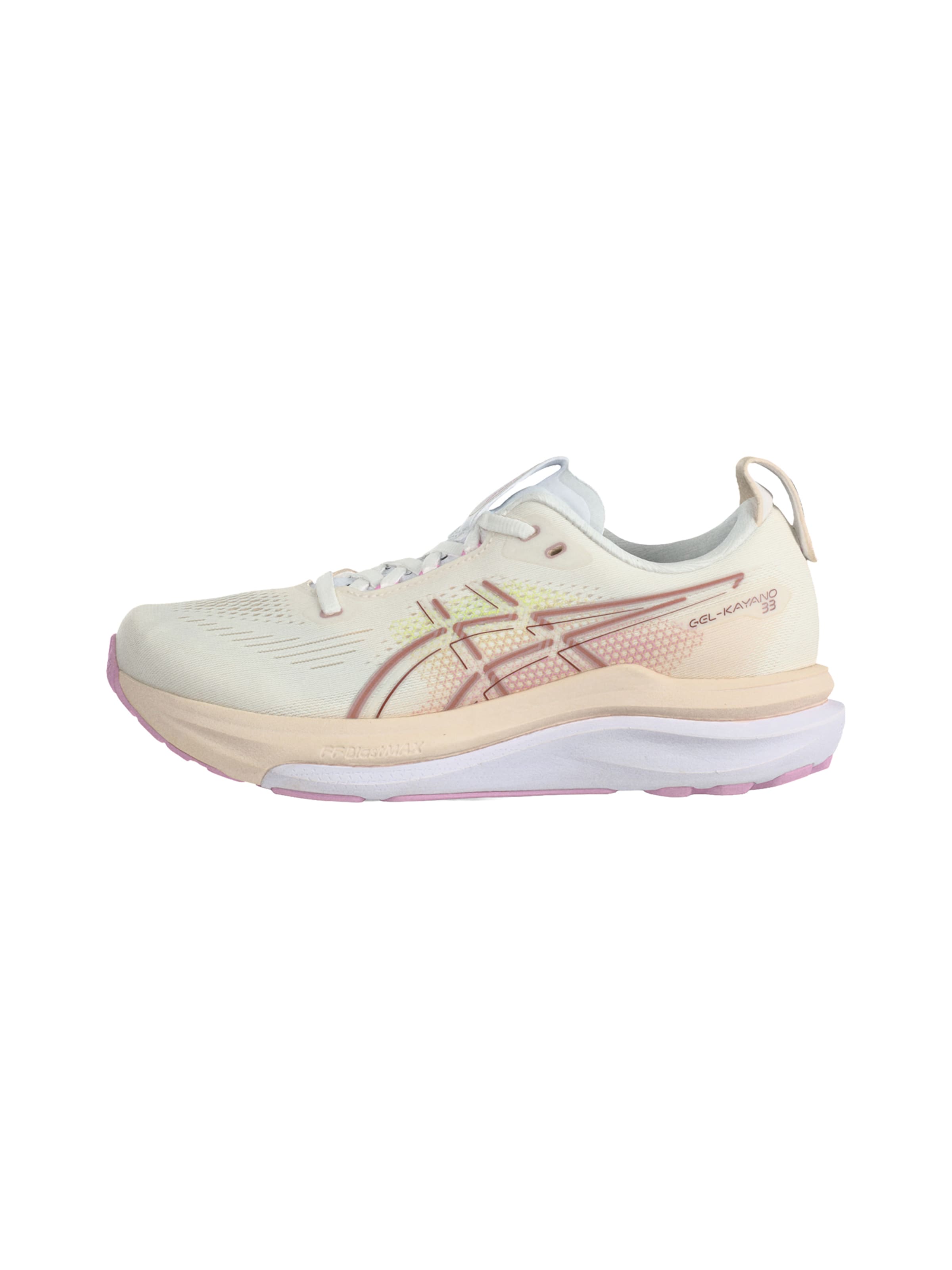 ASICS Juoksukengät 'GEL-KAYANO 33' koossa 35,5 värissä kastanjanruskea / keltainen / villanvalkoinen, Tuotenäkymä