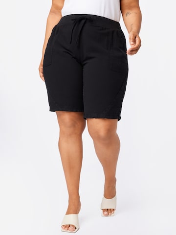 Zizzi Regular Pants 'JEASY' in Black: front