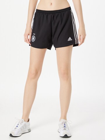 ADIDAS SPORTSWEAR Regular Workout Pants 'DFB 21/22' in Black: front