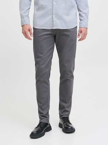 Coupe slim Pantalon chino 'JJIMarco JJDave' JACK & JONES en gris : devant